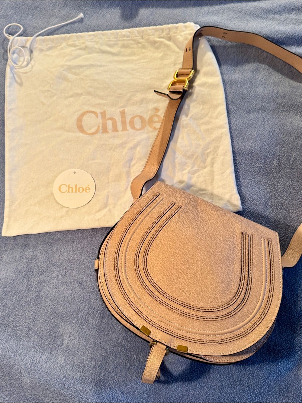 Chloe Marcie Crossbody Bag in Blush nude Leather
